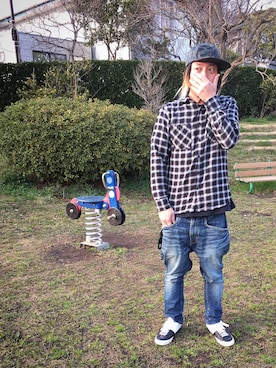 「SSUR（サー）のアイテム（キャップ）」を使った、kAzuKiさん（メンズ・169cm）の冬コーディネート