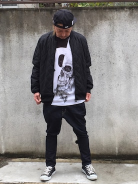 「BLACK SCALE（ブラックスケール）のアイテム（帽子）」を使った、kAzuKiさん（メンズ・169cm）の春コーディネート
