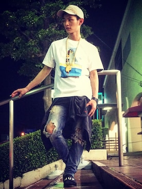 「summer」｜「アイテム（ナイロンジャケット）」を使った、Y.K.CHさん（メンズ・173cm）の春コーディネート