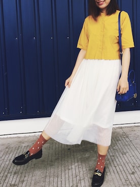 「CBOMBのアイテム」を使った、Antic Gaoさん（レディース・168cm）の春コーディネート