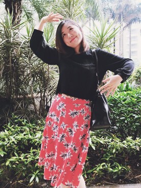 「CBOMBのアイテム」を使った、Antic Gaoさん（レディース・168cm）の春コーディネート