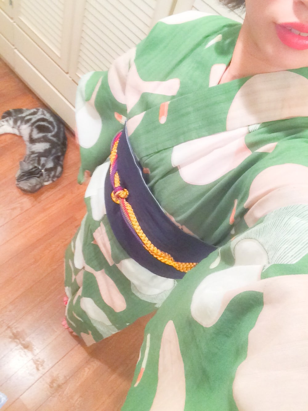 「浴衣、浴衣女子、ゆかた、doublemaison、夏祭り、デート、モダン」｜「DOUBLE MAISONのアイテム（浴衣、グリーン系）」を使った、Tomomi Maekawaさん（レディース・157cm）の夏コーディネートの1枚目の写真