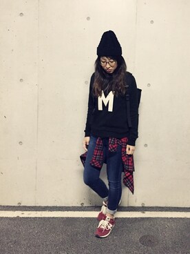 「スウェット×シャツ」｜yurryさん（レディース・159cm）の冬コーディネート