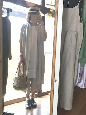 「アイテム（シャツワンピース）」を使った、konamiさん（レディース・164cm・20代）の夏コーディネート