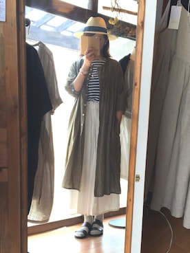 「アイテム（シャツワンピース）」を使った、konamiさん（レディース・164cm・20代）の夏コーディネート
