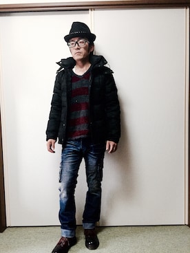 「rupert（ルパート）のアイテム（帽子）」を使った、golden.Kさん（メンズ・164cm）の冬コーディネート