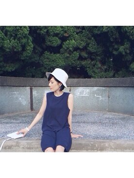 「MONKI（モンキ）のアイテム（その他）」を使った、LamPKさん（レディース・164cm）の夏コーディネート