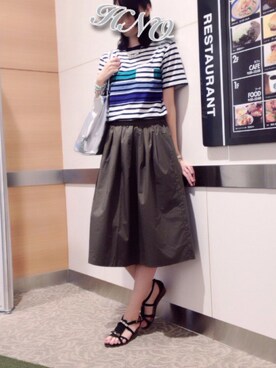 「シルバーバッグ」｜めめこさん（レディース・167cm）の夏コーディネート