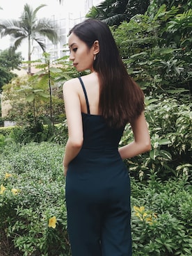 「OSMOSE（オスモース）のアイテム（オールインワン・サロペット）」を使った、Ying Qiさん（レディース・155cm）の夏コーディネート
