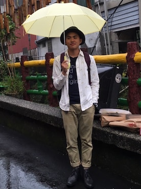 「HEAD PORTER（ヘッドポーター）のアイテム（その他）」を使った、林顯璋さん（メンズ・167cm）の秋コーディネート
