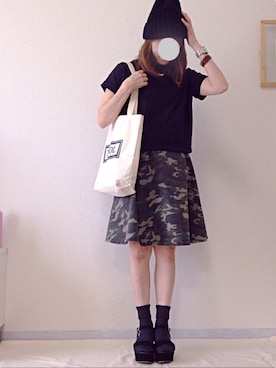 「ANOTHER BRANCH（アナザーブランチ）のアイテム（スカート）」を使った、uraさん（レディース・152cm）の夏コーディネート