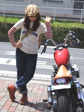 「バイク女子」｜yuiさん（レディース・158cm）の春コーディネート