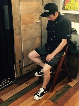 「BEN DAVIS/PROJECT LINE（ベンデイビスプロジェクトライン）のアイテム」を使った、BENCH AT THE GREENEさん（メンズ・173cm）の夏コーディネート