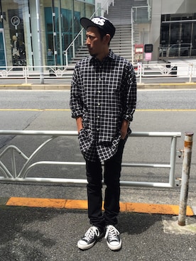 「BEN DAVIS/PROJECT LINE（ベンデイビスプロジェクトライン）のアイテム」を使った、BENCH AT THE GREENEさん（メンズ・173cm）の夏コーディネート