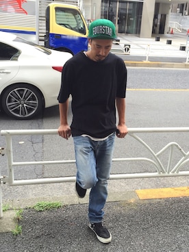 「BEN DAVIS（ベンデイビス）のアイテム（タンクトップ）」を使った、BENCH AT THE GREENEさん（メンズ・173cm）の夏コーディネート