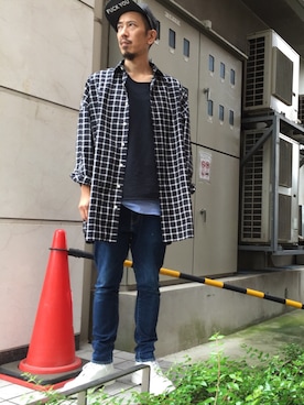 「BEN DAVIS/PROJECT LINE（ベンデイビスプロジェクトライン）のアイテム」を使った、BENCH AT THE GREENEさん（メンズ・173cm）の夏コーディネート