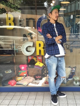 BENCH AT THE GREENEさんの「《BEN DAVIS》HEY GIRL DENIM (5YRS)」を使ったコーディネート