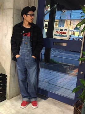 「BEN DAVIS（ベンデイビス）のアイテム（キャップ）」を使った、BENCH AT THE GREENEさん（メンズ・173cm）の秋コーディネート