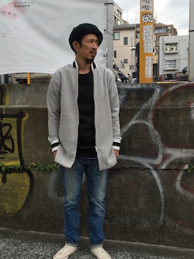 「BEN DAVIS/PROJECT LINE（ベンデイビスプロジェクトライン）のアイテム（ブルゾン）」を使った、BENCH AT THE GREENEさん（メンズ・173cm）の秋コーディネート