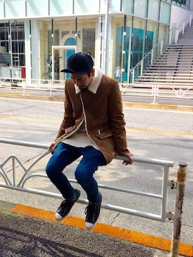 「BEN DAVIS（ベンデイビス）のアイテム（キャップ）」を使った、BENCH AT THE GREENEさん（メンズ・173cm）の秋コーディネート