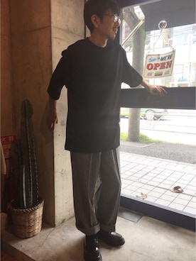 「KIDS LOVE GAITE」｜「アイテム（チノパンツ）」を使った、BENCH AT THE GREENEさん（メンズ・173cm）の秋コーディネート