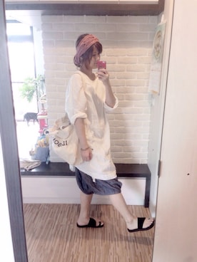 「Vlas Blomme（ヴラスブラム）のアイテム」を使った、mikaさん（レディース・169cm）の夏コーディネート