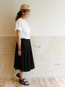 「FRAMeWORK（フレームワーク）のアイテム（スカート）」を使った、FRAMeWORK　nanaさん（レディース・161cm）の春コーディネート