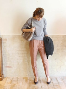 「FRAMeWORK（フレームワーク）のアイテム（トップス）」を使った、FRAMeWORK　nanaさん（レディース・161cm）の秋コーディネート