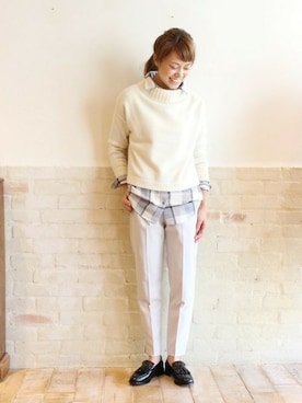 「FRAMeWORK（フレームワーク）のアイテム（パンツ）」を使った、FRAMeWORK　nanaさん（レディース・161cm）の秋コーディネート