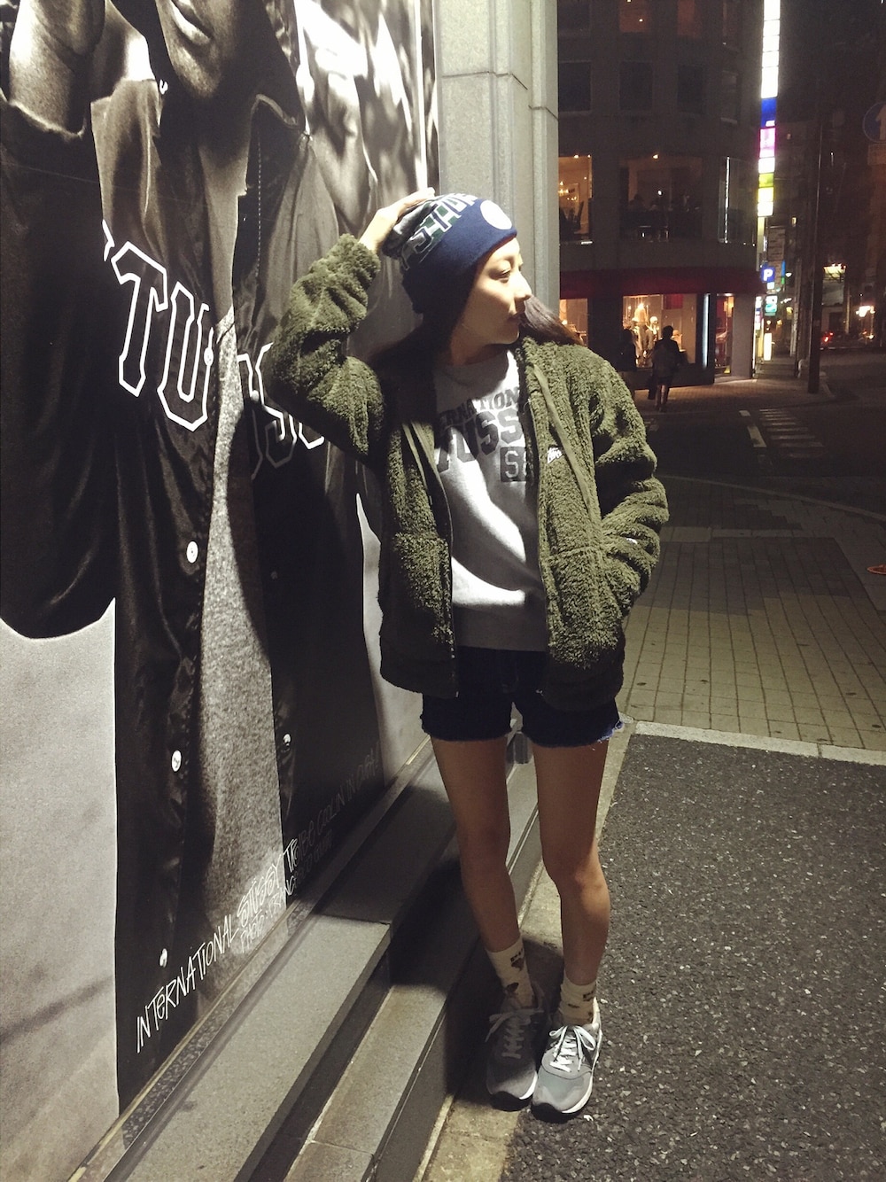 「stussy、stussy women、stussywomen、Champion、pug、もこもこ」｜「NEW BALANCEのnew balance M1400（スニーカー、グレー系）」を使った、HANAさん（レディース・158cm）の秋コーディネートの1枚目の写真
