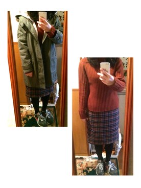 「w closet（ダブルクローゼット）のアイテム（モッズコート）」を使った、ナミさん（レディース・158cm）の冬コーディネート