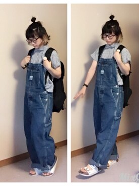 「CASIO」｜「アイテム（オールインワン・サロペット）」を使った、haruka さん（レディース・154cm）の夏コーディネート