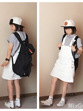 「CASIO」｜「アイテム（オールインワン・サロペット）」を使った、haruka さん（レディース・154cm）の夏コーディネート