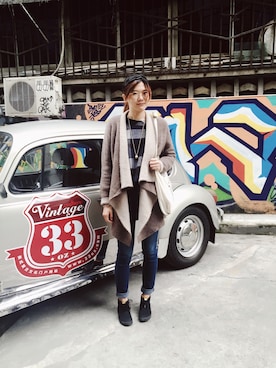 「ZARA（ザラ）のアイテム（カバーオール）」を使った、Akanechanさん（レディース・172cm）の冬コーディネート