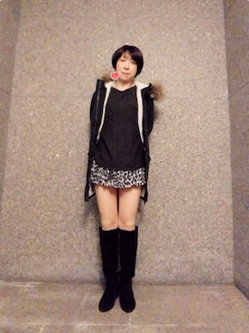 「Abercrombie&Fitch（アバークロンビーアンドフィッチ）のアイテム（ブルゾン）」を使った、みあさん（レディース・168cm）の春コーディネート