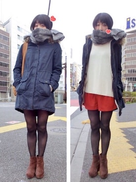 「Abercrombie&Fitch（アバークロンビーアンドフィッチ）のアイテム（ブルゾン）」を使った、みあさん（レディース・168cm）の春コーディネート