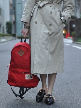 「northface（ノースフェイス）のアイテム（バックパック/リュック）」を使った、lubbshopさん（レディース・159cm）の冬コーディネート