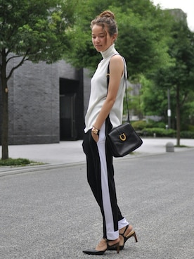 「HELMUT LANG（ヘルムートラング）のアイテム（その他パンツ）」を使った、lubbshopさん（レディース・159cm）の夏コーディネート