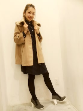 「ホワイトソール」｜_a_n_c_o___さん（レディース・158cm）の冬コーディネート