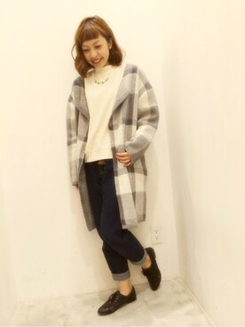 「DISCOAT（ディスコート）のアイテム（その他アウター）」を使った、_a_n_c_o___さん（レディース・158cm）の冬コーディネート