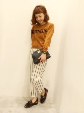 「ロゴニット」｜「アイテム（その他シューズ）」を使った、_a_n_c_o___さん（レディース・158cm）の冬コーディネート