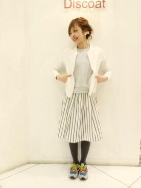 「DISCOAT（ディスコート）のアイテム（ブルゾン）」を使った、_a_n_c_o___さん（レディース・158cm）の春コーディネート