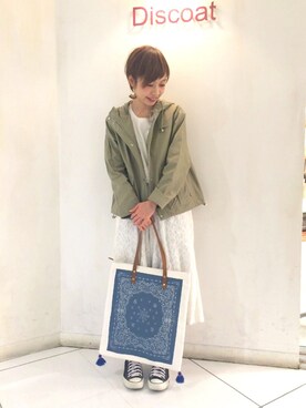 「Discoat Parisien」｜「アイテム（ブルゾン）」を使った、_a_n_c_o___さん（レディース・158cm）の春コーディネート