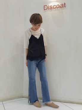 「Discoat Parisien」｜「アイテム（その他シューズ）」を使った、_a_n_c_o___さん（レディース・158cm）の夏コーディネート