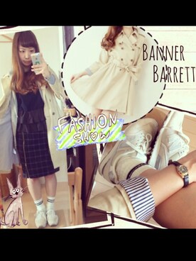 「Banner Barrett（バナーバレット）のアイテム（トレンチコート）」を使った、yoshie★さん（レディース・151cm）の春コーディネート