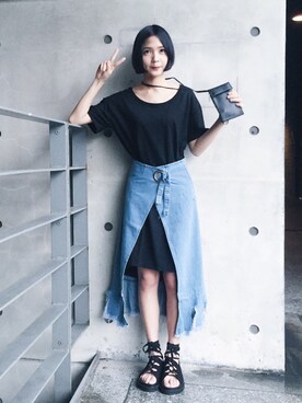 「7月WEAR夏のサンダル祭り」｜「アイテム（ビーチサンダル）」を使った、林萱 shiuannnさん（レディース・163cm）の夏コーディネート