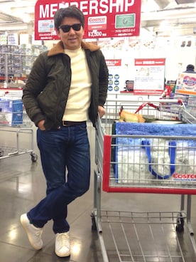 「BLUE WORK（ブルーワーク）のアイテム（パンツ）」を使った、akira 1968さん（メンズ・172cm・40代）の冬コーディネート