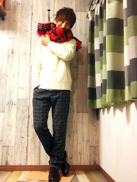 「暖かい日の冬コーデ」｜うっちーさん（メンズ・171cm）の冬コーディネート