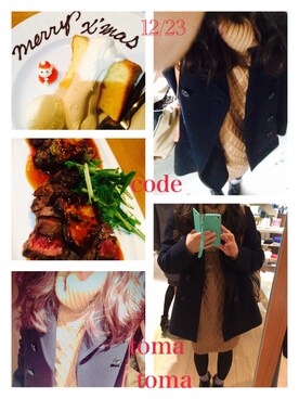 「ROPE' PICNIC（ロペピクニック）のアイテム（ピーコート）」を使った、tomatomaさん（レディース・155cm）の冬コーディネート