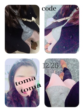 「ROPE' PICNIC（ロペピクニック）のアイテム（ピーコート）」を使った、tomatomaさん（レディース・155cm）の冬コーディネート